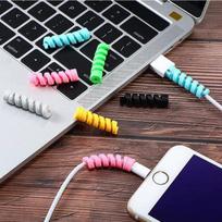 8 vnt. Silikoninio kabelio vielos apsaugos įkrovimo laido spiralinė duomenų linija  Lightning  ausinių nuo lūžių apsauginio dangtelio kabeliai 8pcs