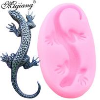 3D Gecko Driežas Silikoninės Formos Gyvūnai Fondant Forma „Pasidaryk pats“ tortų dekoravimo įrankiai Polimerinis molis Muilas Saldainiai Šokoladas Gumpaste Forma