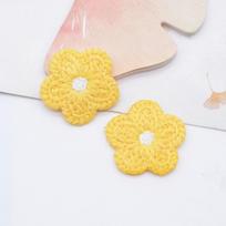 20 vnt. 25 mm išsiuvinėtos gražios gėlės „pasidaryk pats“ amatų pleistrai „Scrapbooking“ ornamentų priedai geltona