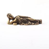 Antikvariniai variniai Guanyin Miegančio Budos statulos rašomojo stalo papuošimai Namų dekoro amatai Tvirtas grynas žalvaris Budos mažos ornamentinės figūrėlės