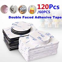 120/60 vnt. dvipusė juoda putplasčio juosta, tvirta padėklo tvirtinimo apvali klijai 60 pcs round