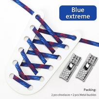 NR.8 Diamond Cross Locks Batraiščiai be kaklaraiščių Rainbow elastiniai raišteliai sportbačiai vaikams suaugusiems be kaklaraiščių Batų raišteliai 8 mm pločio plokščias batų raištelis Blue extreme