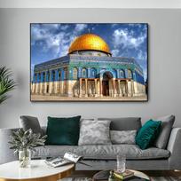 Mečetė Uolos kupolas, aušros spindulys Masjid Al Aqsa musulmonų tapybos plakatai Sienos meno drobė gyvenamajam kambariui namų dekoro nuotraukos 21*30cm