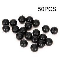 50 vnt. karpių žvejybos karoliukai apvalūs / minkšta guma / plaukiojantis smūginis smūgio karoliukas, 6/8 mm 6mm juoda
