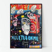 Gatvės grafiti stiliaus sienos meno plakatas Mada Mona Liza Moterų Nemokama Namų Dekoracija Aliejinė Tapyba Sienų Tapyba Spausdinimas 21cm×30cm NoFrame