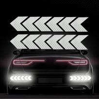 Rodyklė atspindinti plėvelė Automobilio sparnas Galinis buferis Šviesą atspindintys lipdukai Įspėjamieji lipdukai Automobilių dekoratyviniai lipdukai, apsaugantys nuo įbrėžimų 10cm×20cm balta