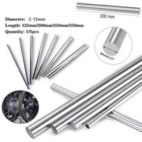 Nerūdijančio plieno veleno strypai, 2 mm–15 mm skersmens, 125 mm 200 mm 250 mm 330 mm ilgio 5x125mm  1pcs