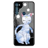 Mobiliojo telefono dėklas, skirtas Motorola Moto G9 Play G8 Power Lite G30 One Fusion Plus E6s G Stylus juodas dangtelis Anime Moon Cat Couple Moto G9 Power