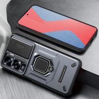 KEYSION Smūgiams atsparus šarvų dėklas, skirtas „Honor 90 90 Lite 5G“ slankiojančios kameros objektyvo apsauginis žiedas, telefono dangtelis, skirtas „Huawei Honor 90 5G“ for Honor 90 pilka spalva
