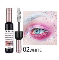 Spalvingas tušas Natural Curl ilgas ir storas, atsparus vandeniui ir prakaitui akinantis tušas, kosmetinis vyno butelio dizainas 02#WHITE pink