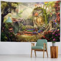 Pasaka Fantazija Grybų Gobelenas Bohemiškas namų dekoravimas Antklodė Hipis Vaikų kambario Meno Apdailos Gobelenas 95x75cm