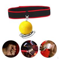 bokso kamuolys, refleksinis kamuolys su galvos apdangalu, reakcinio judrumo smūgio ranka įranga Yellow Ball black