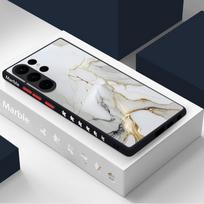 Samsung S24 S23 S22 Ultra S21 S20 FE A54 A52 A13 A34 5G dangtelis, atsparus smūgiams marmurinis akrilo PC hibridinis TPU minkštas kraštas telefono dėklas Samsung S20 pilka