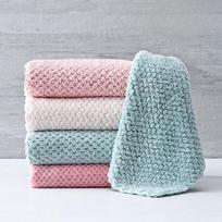 Soft Microfiber Kitchen Towels Absorbent Dish Cloth Anti-grease Wiping Rags Non Stick Oil Household Cleaning Towel 2PCS white