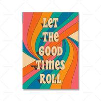 70s Floral Pattern Psychedelic Print Hippie Retro Home Decor Mushroom Colorful Art Poster Groovy Positive Quote Canvas Painting 21x30cm No Framed
