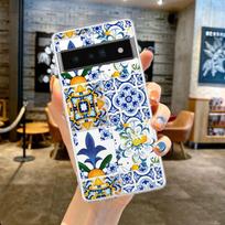 Mediterranean Lemon For Google Pixel 8 7 6 Pro 6A 5 4 5A 4A 3A XL 5G Phone Case Silicone Shockproof Soft TPU Transparent Cover Pixel 8 Pro white