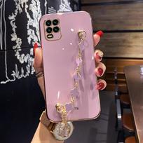 Juvelyrinis apyrankės padengtas telefono dėklas, skirtas Huawei Puro 70 P60 P50 P40 P30 Honor 20 50 70 90 100 200 Nova 12 11 10 9 Mate 60 50 40 30 Pro minkštas dangtelis Mate 30 Pro violetinė