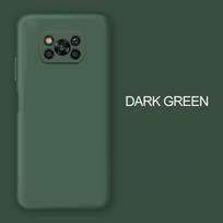 Poco X3 Pro X 3 NFC dėklas Naujas pilno dangčio skysto silikono minkštas apsauginis galinis dangtelis skirtas Xiaomi Poco X3 Pro Pocox3 X 3 NFC For Poco x3 Pro tamsiai žalia spalva