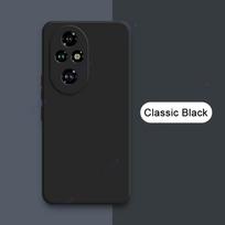 Kvadratinis skysto silikono dėklas Honor 200 Pro 200Pro 5G 360 minkštas apsauginis smūgiams atsparus telefono dėklas Honor200 prabangūs dėklai Honor 200 black