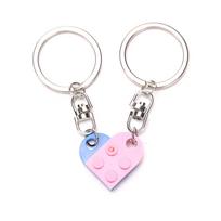 2 vnt. Love Heart Brick raktų pakabukas poroms Draugystės gimtadienio papuošalai Dovana A7 white