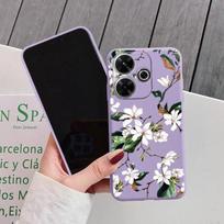 Gėlės minkštas silikoninis dėklas, skirtas Samsung A55 A35 M35 S24 Xiaomi Redmi Note 13 Pro 13C 14 Poco C65 iPhone Huawei Honor 200 Realme fotoaparato smūgiams atsparus dangtelis Samsung Galaxy S9 Plus