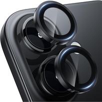 Kameros objektyvo ekrano apsauginis dangtelis iPhone 16 Pro Max 15 Plus 14 13 Mini 12 11 16Plus iPhone16 grūdinto metalo stiklo apsauginė plėvelė priedai For iPhone 16 juoda