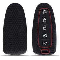 Silikoninis automobilio nuotolinio rakto apvalkalo dangtelis dėklas pakabukas odos laikiklis apsauga 5 mygtukai Ford Explorer Expedition Focus Edge C-Max Taurus juoda