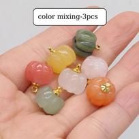 3 vnt./partija 13x13 mm natūralaus akmens raudono agato rožinio kvarco pakabukai mini moliūgų pakabukai papuošalų gamybai DIY vėrinys auskarai 13mm