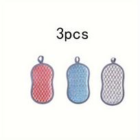3/5 vnt., Virtuvinė indų plovimo kempinė, Nebraižo puodo šepetys, Namų ūkio dvipusė valymo kempinė šluostė, Šveitimo kempinė 3pcs
