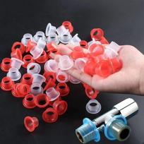 Universal Faucet Leak-proof Sealing Gasket Silicone Sealed Plumbing Plug Threaded Pipe Fittings Leak-proof Seal Buckle 100PCS-Mixed color red