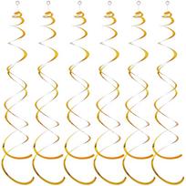 Spalvingi suktukai gimtadieniui, Naujiems metams, Helovynui, vestuvėms, metinėms, baigimui ir vakarėliams su PVC plėvele ir plastikinėmis juostelėmis 1 pack of 6 auksinė