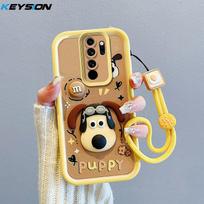 KEYSION Atsparus smūgiams dėklas Redmi Note 8 Pro su dirželiu Silikoninis Mielas 3D animacinis personažas Telefono dangtelis Redmi Note 9 Pro 9S for Redmi Note 8