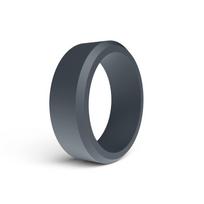 Naujas 8 mm pasviręs silikoninis žiedas vyrams lauko sportui - Europos ir Amerikos dizainas Size 13 tamsiai pilka spalva