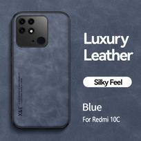 For Redmi 10C Case Car Magnetic Holder Leather Phone Case For Xiaomi Redmi 10C Readmi Rdmi 10 C C10 Redmi10C 6.71 Back Cover For Redmi 10C mėlyna