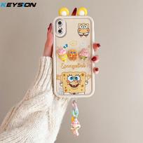 KEYSION mielas ausytės 3D animacinis dėklas iPhone XS Max X telefonams su apyranke, minkšto silikono smūgiams atsparus telefono galinis dangtelis iPhone XR telefonui for iPhone X