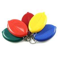 Mažas ovalus monetų dėklas talpina smulkius pinigus Mini monetų dėklas Monetų laikikliai su grandinėle vyrams moterims 1pcs red