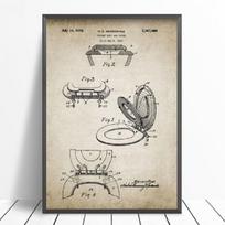 Retro plakatas Vonios reikmenys Patentas Nuleidžiamas Tualetinis popierius Tualeto dangtis Patentas Vintažinis Sienų menas Drobės tapyba Vonios kambario dekoras Poros Be rėmo 21*30cm No Frame