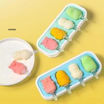4 Ląstelių ledų silikono formelės vasarinės popsicle formelės Ledukų formavimo aparatas Vaisių sulčių šaldiklis Ledo padėklas Popsilių formų pyrago kepimo įrankiai geltona