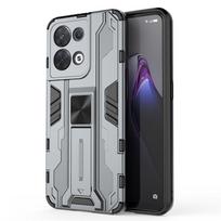 Prabangus magnetinis automobilinis laikiklis telefono dėklas OPPO Reno 8 Pro 5G, skirtas OPPO Reno8 Reno 8 Pro + Plus, smūgiams atsparus šarvuotas galinis dangtelis For Reno 8 5G pilka spalva