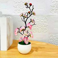 Bonsų imitacija, dirbtinių gėlių bonsai, žieminių saldžiavaisių šakelių bonsai, dirbtinių gėlių imitacija One Size rožinė