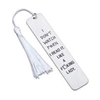 Engraved Metal Bookmark Gift I Don't Watch Porn Stainless Steel Book Mark B
