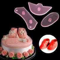 Torto pjaustyklė 1 rinkinys Kūdikio gimtadienio bateliai Kūdikio bateliai Sausainiai Tortas Fondantas Dekoravimas Plastikinis pjaustyklė Forma Kepimas Konditerija Fondanto įrankiai