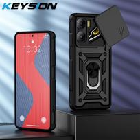 KEYSION Atsparus smūgiams šarvuotas dėklas ZTE nubia Neo 3 5G su slankiojančio kameros objektyvo apsauginiu žiedu ir stoveliu, galinis dangtelis nubia Neo 3 5G for nubia Neo 3 5G juoda