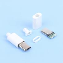 2 komplektai Type-C Mirco Usb 3.1 didelės srovės greito įkrovimo jungtis kištukas vyriškas DIY remonto priedai balta