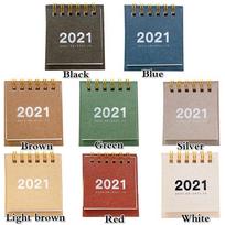 2021 Mini Stalo Kalendorius Kūrybingos Darbalaukio Dekoracijos Nešiojamas Darbo Pastabų Kalendorius Naujųjų Metų Planas Grafikas lightbrown