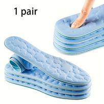 Comfort Plus Memory Foam Insoles Soft Breathable Shock-Absorbing Pads for Adults Shoe Pads 35-36 mėlyna