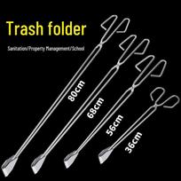 TikTok Specialus: Nerūdijančio plieno šiukšlių griebtuvas ir žarsteklis įrankis 32cm Stainless Steel Tong without Cover