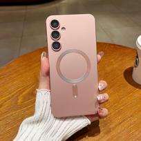 Magnetinis įkrovimas Matinis fotoaparato objektyvo apsaugos buferis Telefono dėklas Samsung Galaxy S24 S23 S22 S21 A06 A16 A26 A36 A56 A55 A54 Minkštas TPU silikoninis dangtelis Samsung Galaxy S23 FE