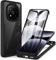 Dėklas Xiaomi Redmi Note 14 Pro 5G 13 12 11 10 13C 14C 12C 10C 9C 360 laipsnių dėklas su įmontuota ekrano apsauga, smūgiams atsparus dangtelis For Redmi Note 14 Pro 5G juoda