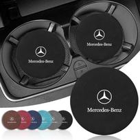 Ženklelis Automobilio Puodelio Padėkliukas Vandeniui Atsparus Neslystantis Neleidžiantis Pratekėti Išsiliejusio Skysčio Lėkštutė Mercedes-Benz AMG C500 C200 C300 A B C E GLA CLA GLK GL ML GLE W204 W205 W203 1pcs ruda